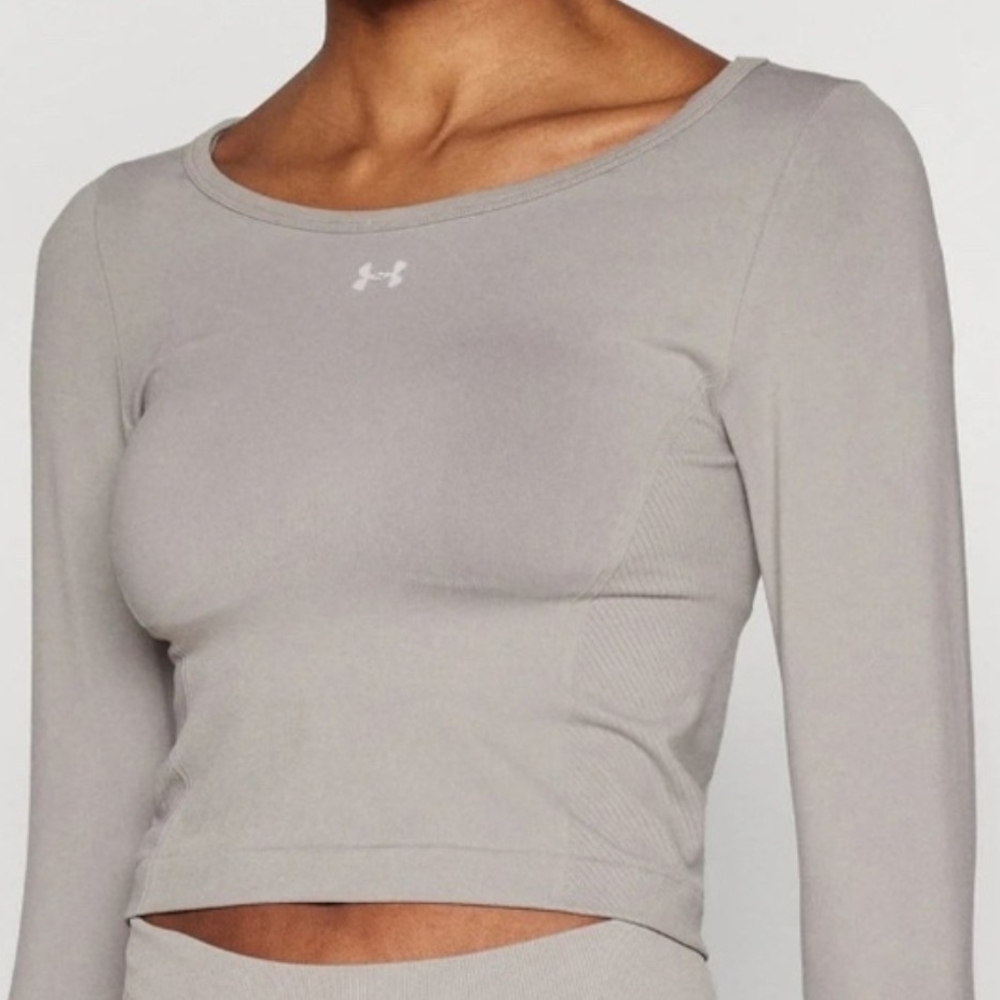 Under Armour Women's Long Sleeve Crop Top In Pewter